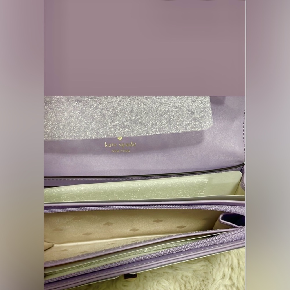 Kate Spade quilted Leather Lg Continental Wallet lilac NWT - Picture 7 of 10